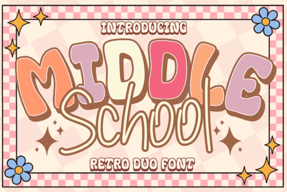 Middle School Retro Duo Font for Playful Web Design and Branding