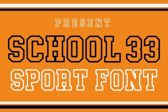 School 33: A Bold Display Sport Font for Winter Craft Projects