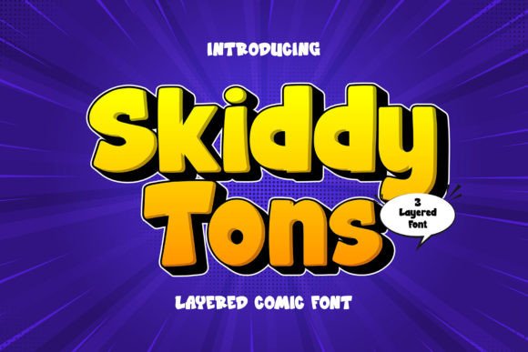 Skiddy Tons: Playful 3D Display Font for Digital Creators